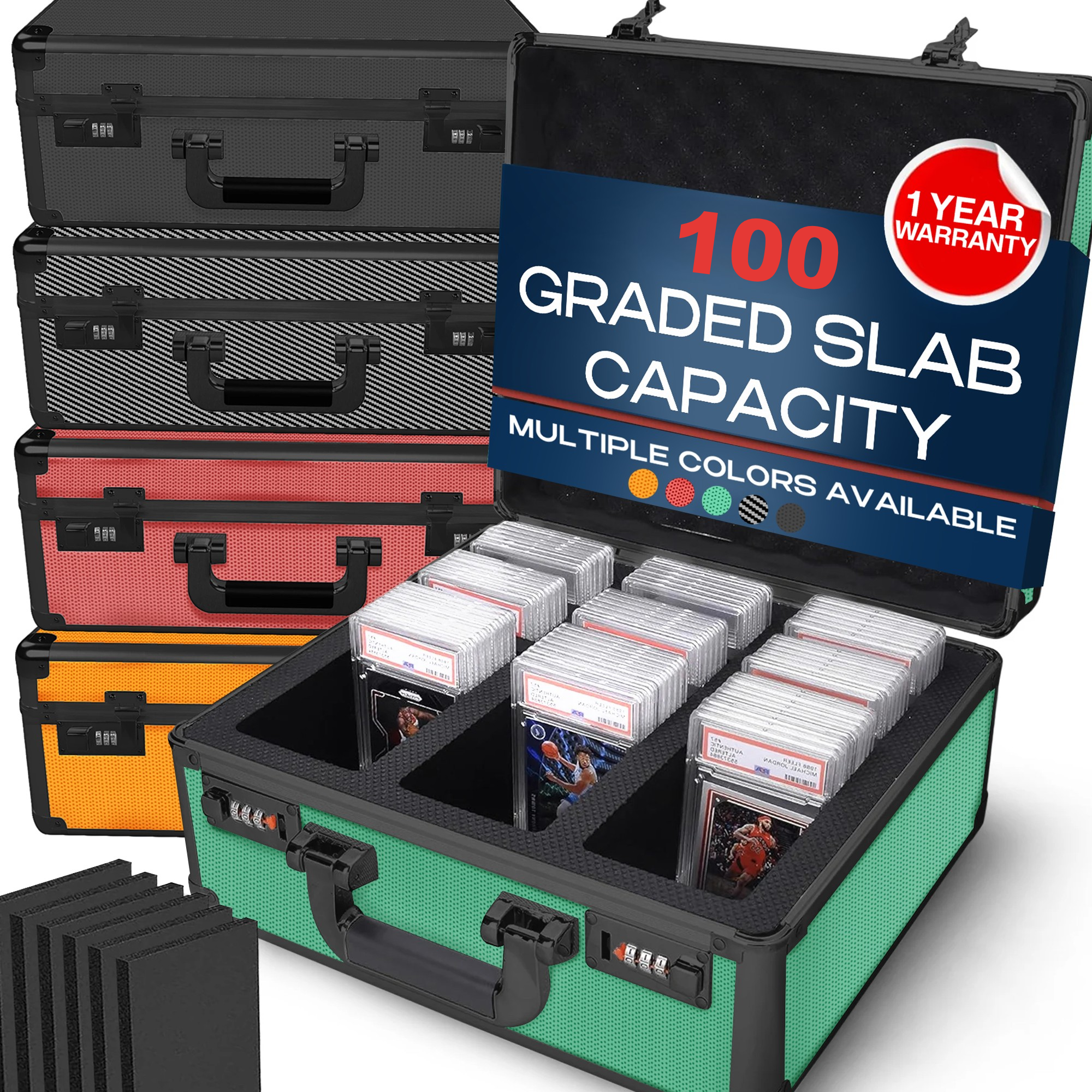 Green Graded Card Case (Medium) - 100 Graded Slab Capacity