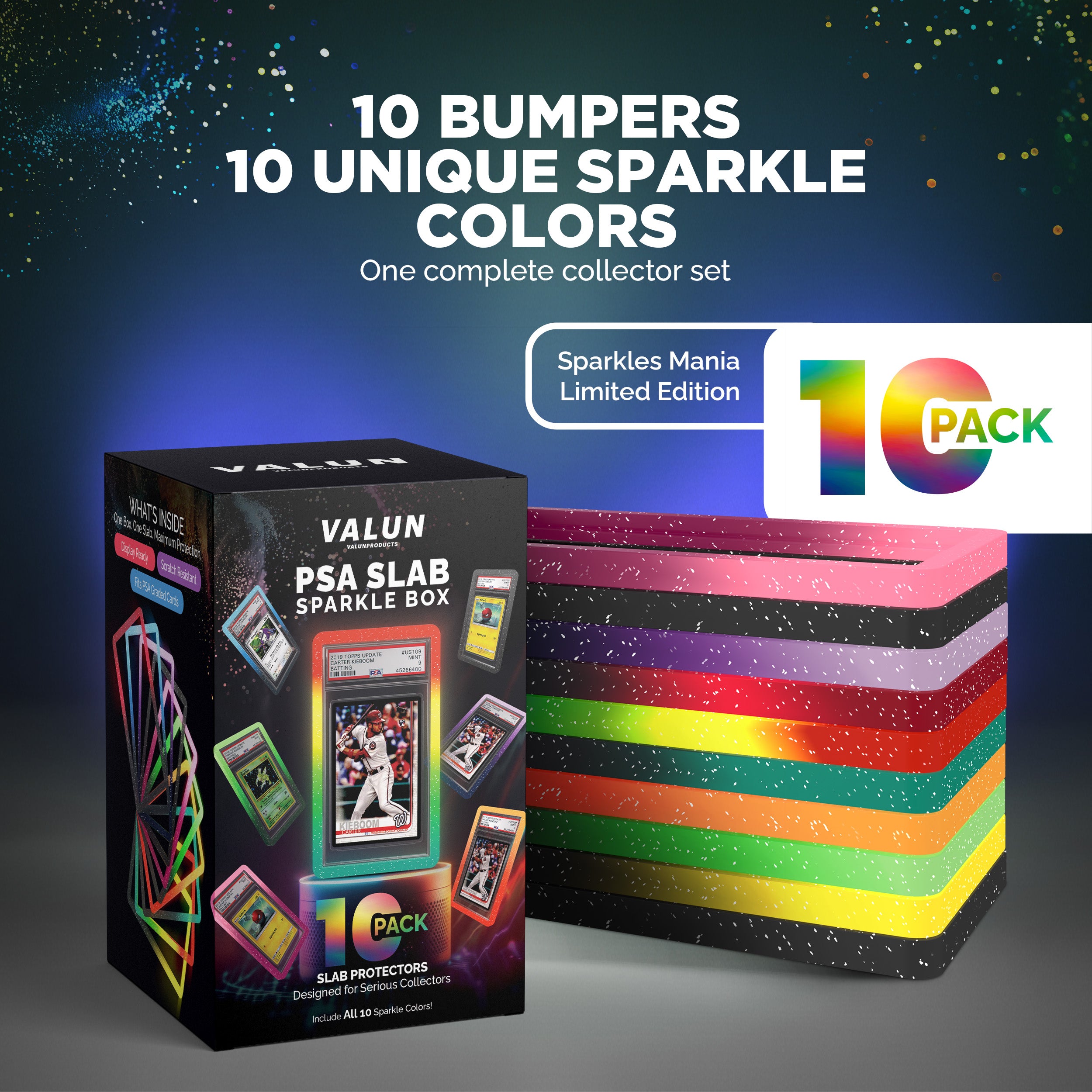 10PK PSA Slab Bumpers Sparkling Gradient Limited Edition Colorway