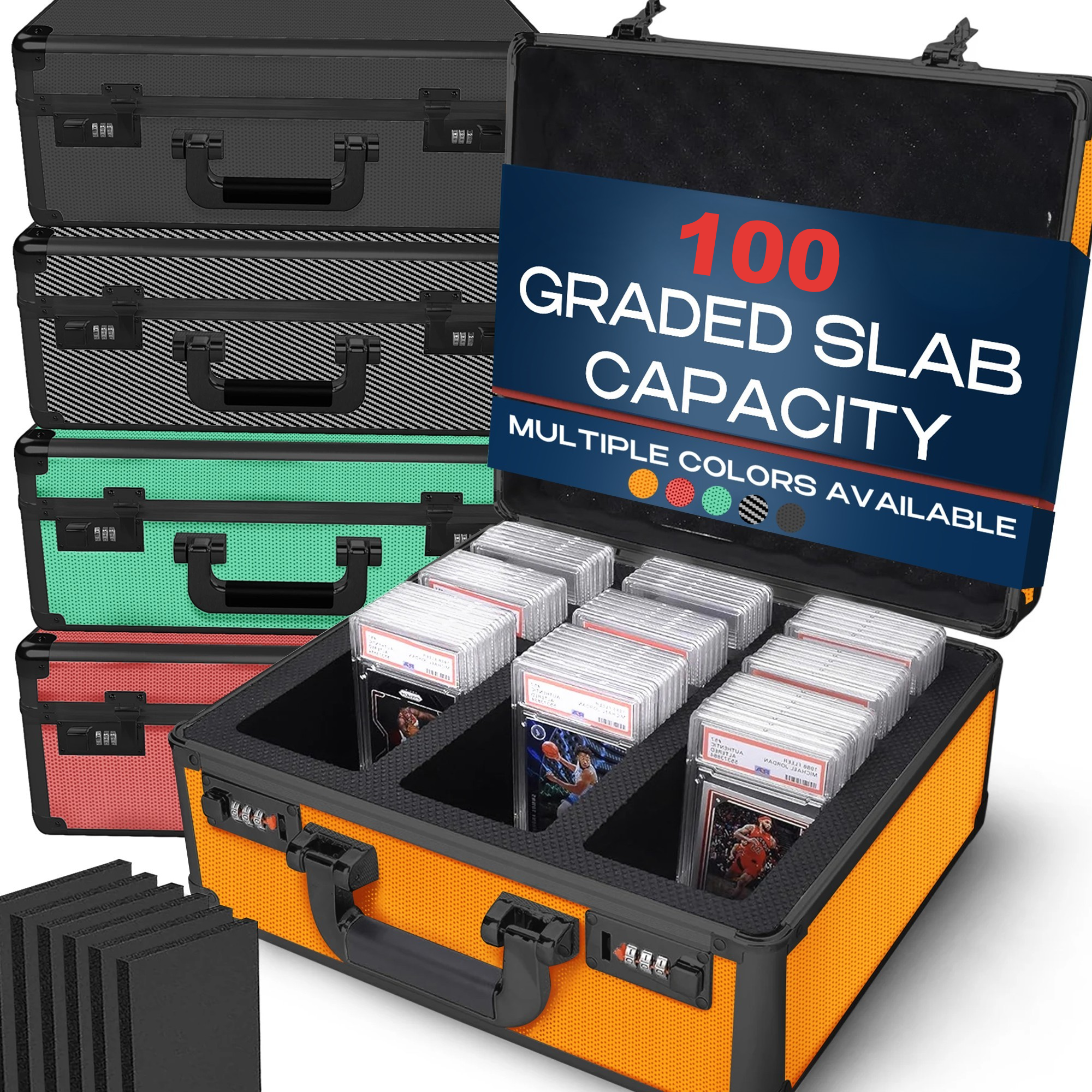 Orange Graded Card Case (Medium) - 100 Graded Slab Capacity