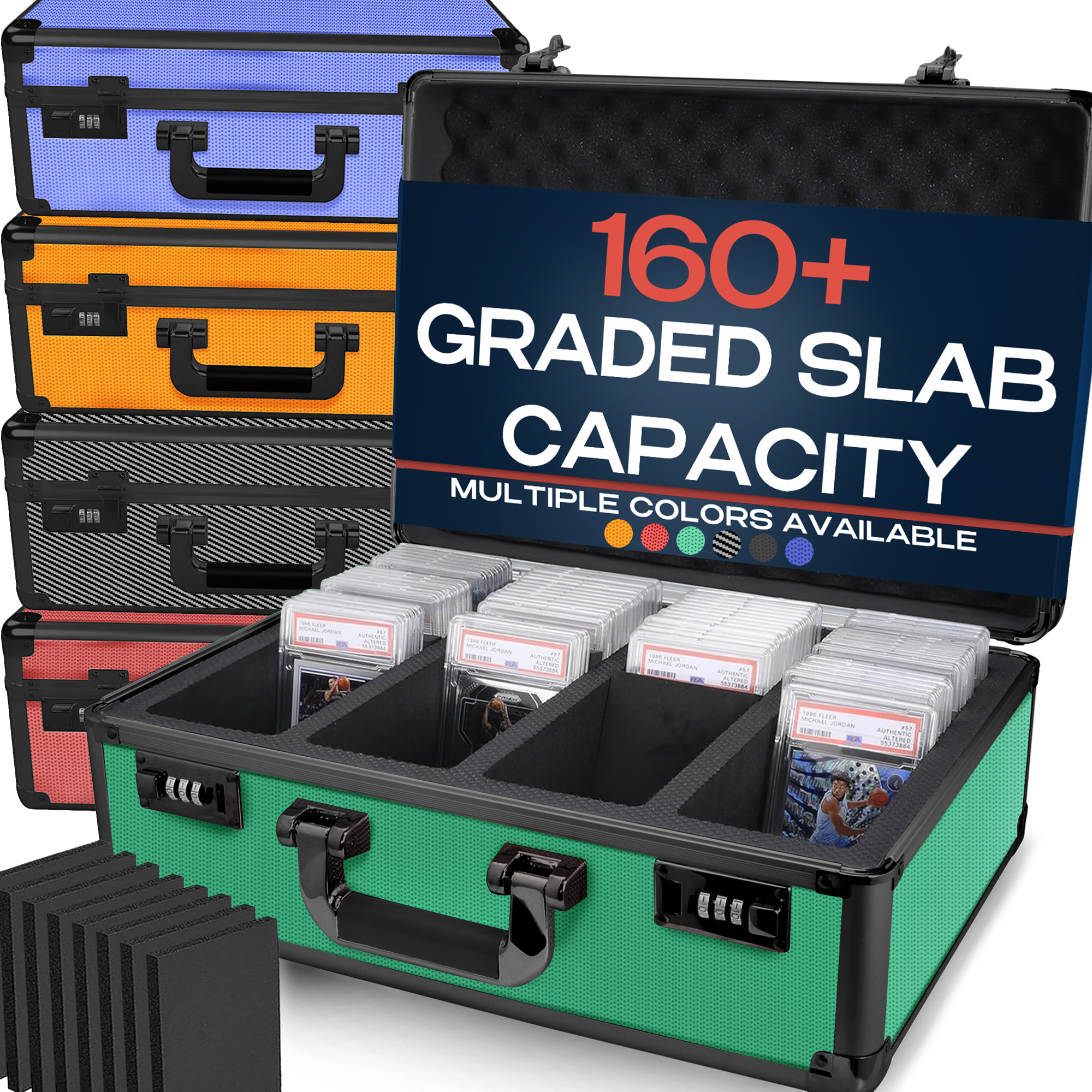 Green Graded Card Case (Large) - 160 Graded Slab Capacity